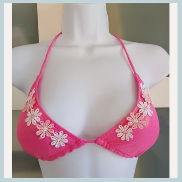 Other - Pink & White Daisy Bikini Top, Pink Daisy Bikini Top